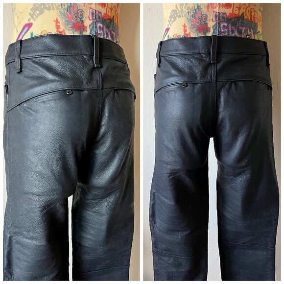 POLO Leather Pants Ralph Lauren Black Motorsport - Picture 5 of 12